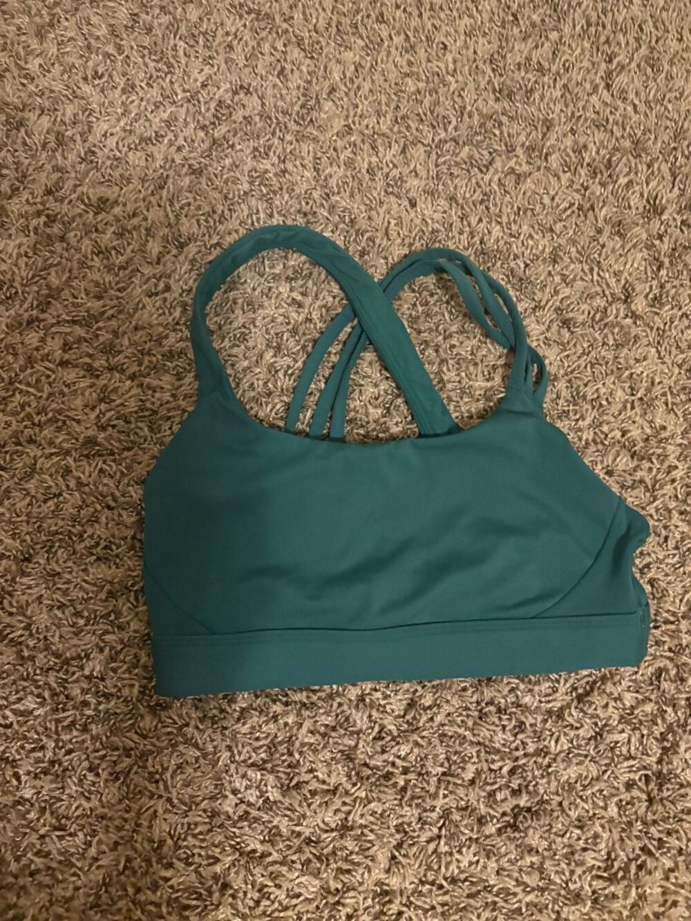 Athleta Train Free Sports Bra Estimated Size Xtra Small Green Pull Over No Pads